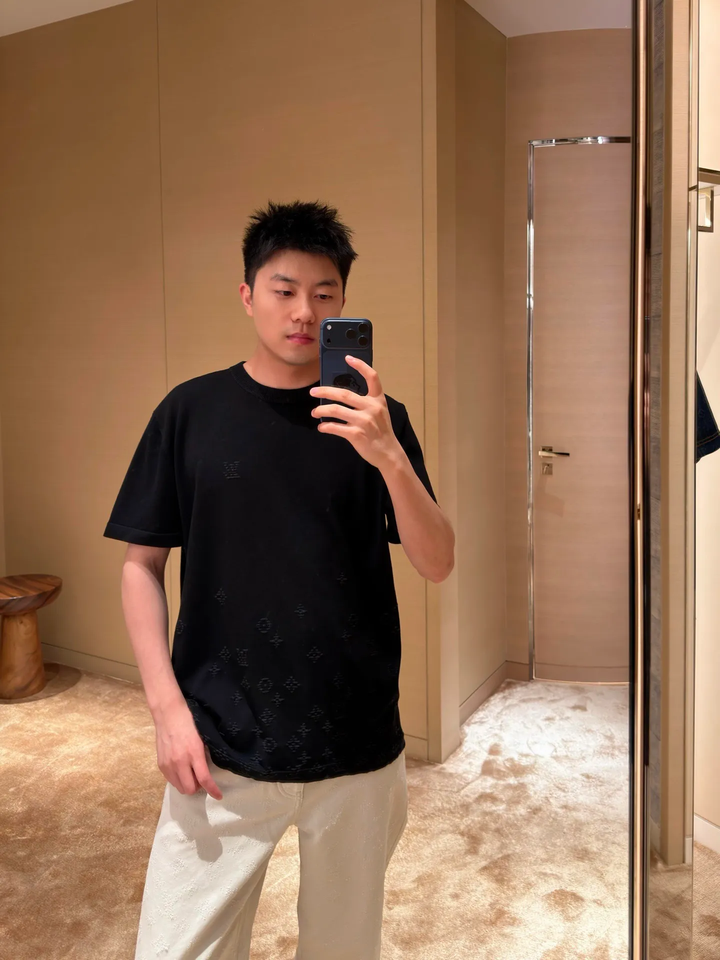 Louis Vuitton/Louis Vuitton Gradient presbyopic gradient jacquard short sleeves